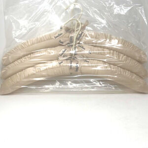 Vintage Neiman Marcus Cream Satin Padded Hangers Large 19in Set of 3